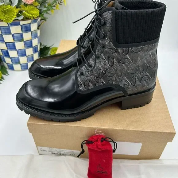 Men's Christian Louboutin Trapman leather boots size 43.5 made in Italy - Picture 4 of 10